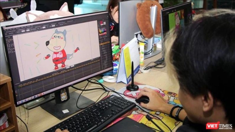 Các công đoạn sản xuất hoạt hình Wolfoo được thực hiện bởi ê-kíp sáng tạo người Việt.