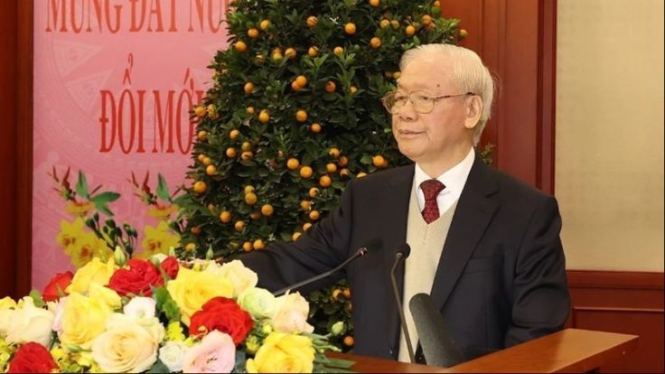 Tổng Bí thư Nguyễn Phú Trọng chúc Tết Nguyên đán Giáp Thìn 2024.