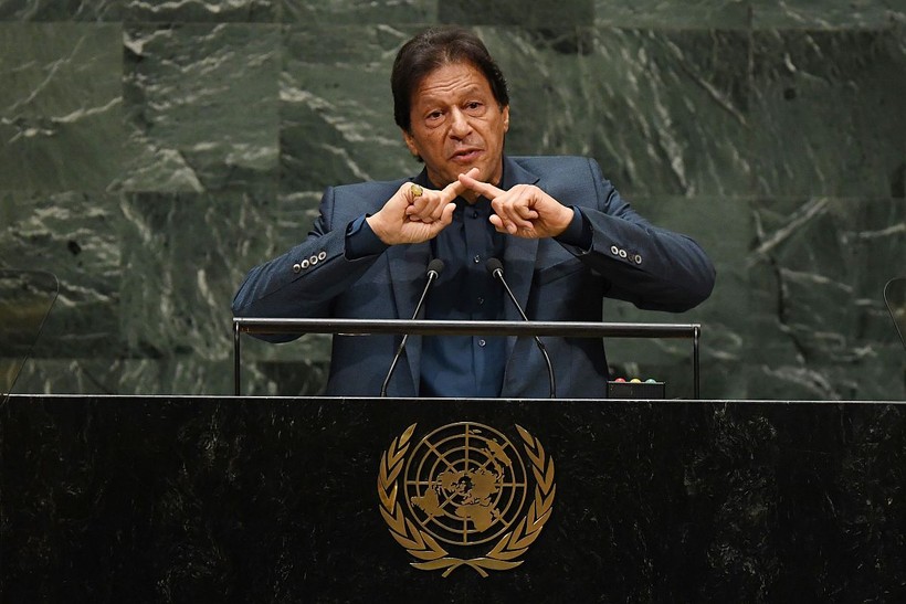 Thủ tướng Pakistan Imran Khan đề cập tới vấn đề Kashmir trong kỳ họp Đại hội đồng LHQ tổ chức mới đây (Ảnh: Getty)
