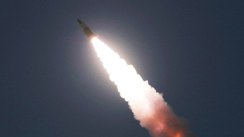 Một tên lửa mà Triều Tiên phóng thử nghiệm vào ngày 22/3 (Ảnh: KCNA)