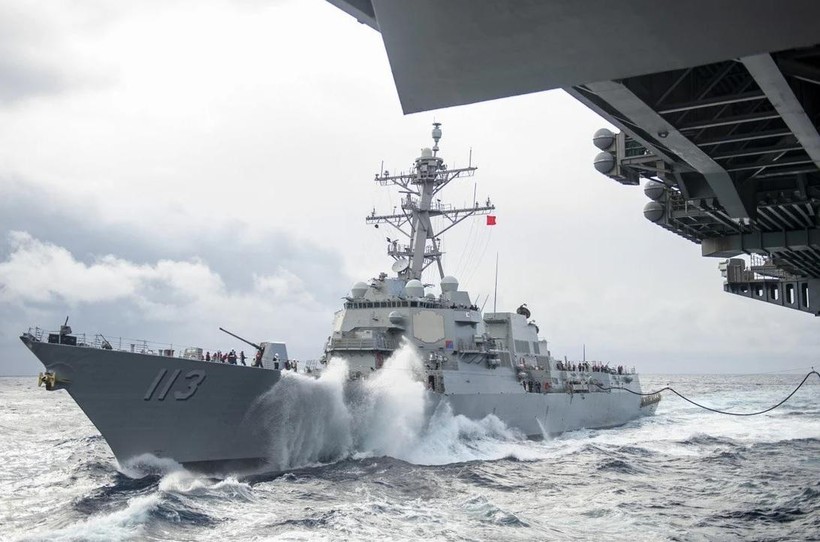 Tàu USS John Finn của Mỹ tại khu vực Ấn Độ-Thái Bình Dương ngày 14/1/2021 (Ảnh: SCMP)