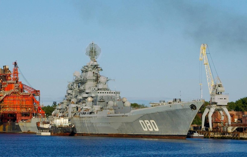 Tàu Đô đốc Nakhimov của Nga sắp tái xuất sau quá trình đại tu (Ảnh: TASS)