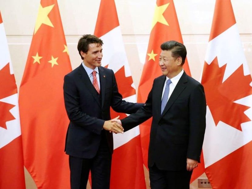 Thủ tướng Canada Justin Trudeau và Chủ tịch Trung Quốc Tập Cận Bình trong cuộc gặp ở Bắc Kinh ngày 31/8/2016 (Ảnh: Reuters)