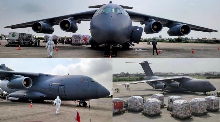 Máy bay Y-20 của Trung Quốc chuyển hàng viện trợ tới Karachi, Pakistan (ảnh: MW)