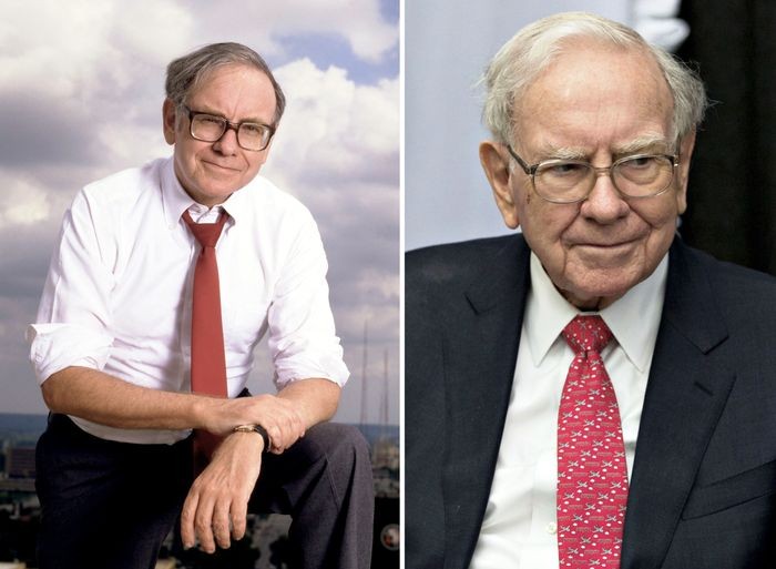 Tỉ phú Warren Buffett trong bức ảnh chụp năm 1984 và 2006 (Ảnh: WSJ)
