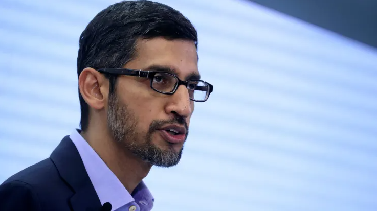 Sundar Pichai, CEOcủa Google, phát biểu về trí tuệ nhân tạo trong hội nghị nhóm chuyên gia tư vấn ở Brussels, Bỉ vào ngày 20/1/2020 (Ảnh: CNBC)