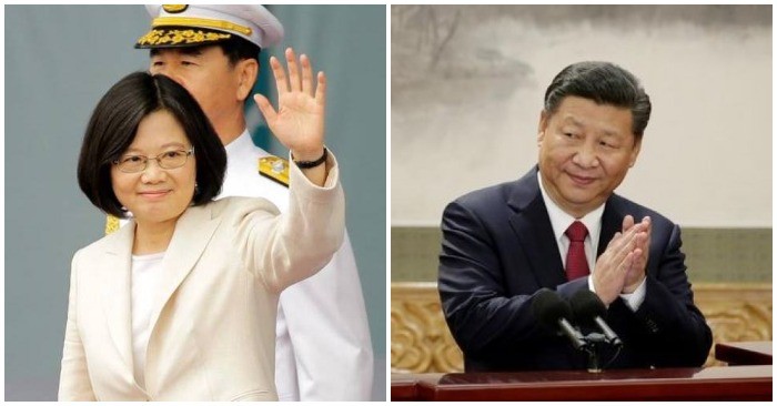 Tổng thống Đài Loan Thái Anh Văn và Chủ tịch Trung Quốc Tập Cận Bình (Ảnh: Reuters)