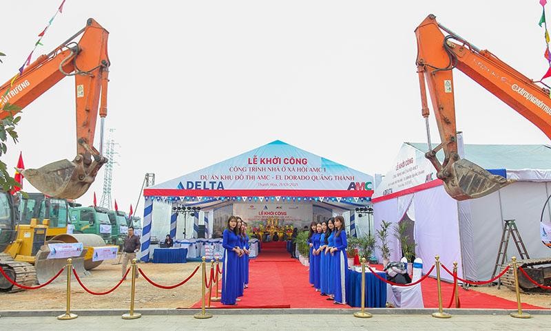 Lễ Khởi công xây dựng Khu nhà ở xã hội tại phường Quảng Thành, Thành phố Thanh Hóa. 