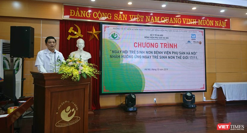 PGS. TS. Nguyễn Duy Ánh – Giám đốc Bệnh viện Phụ sản Hà Nội phát biểu khai mạc chương trình. Ảnh: Minh Thúy