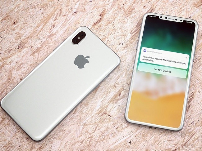 Hình ảnh iPhone 8 màu trắng, được vẽ dựa trên các thông tin rò rỉ của nó