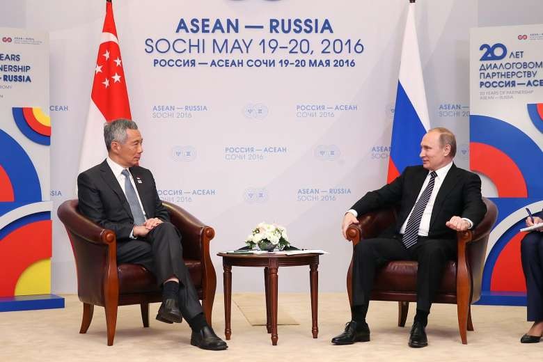 Tổng thống Nga Putin và Thủ tướng Singapre Lý Hiển Long tại Sochia (ảnh minh họa)