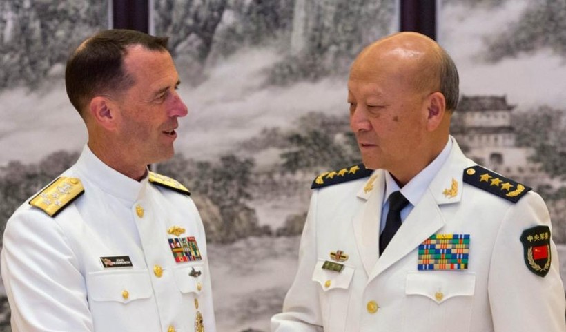 Từ ngày 17 - 19/7/2016, Đô đốc John Richardson, Tham mưu trưởng Hải quân Mỹ thăm Trung Quốc. Ảnh: Đa Chiều.