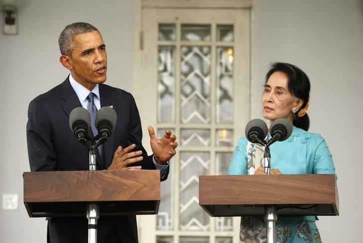 Tổng thống Obama và bà Aung San Suu Kyi.