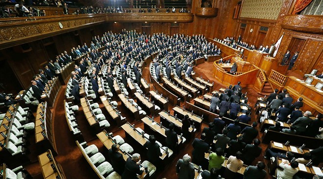 Thượng viện Nhật Bản phê chuẩn TPP hôm 9/12 sau khi hiệp định được thông qua tại Hạ viện vào ngày 10/11. Ảnh: AFP.