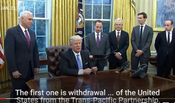 Tổng thống Mỹ Trump thẳng tay ký sắc lệnh rút khỏi Hiệp định TPP