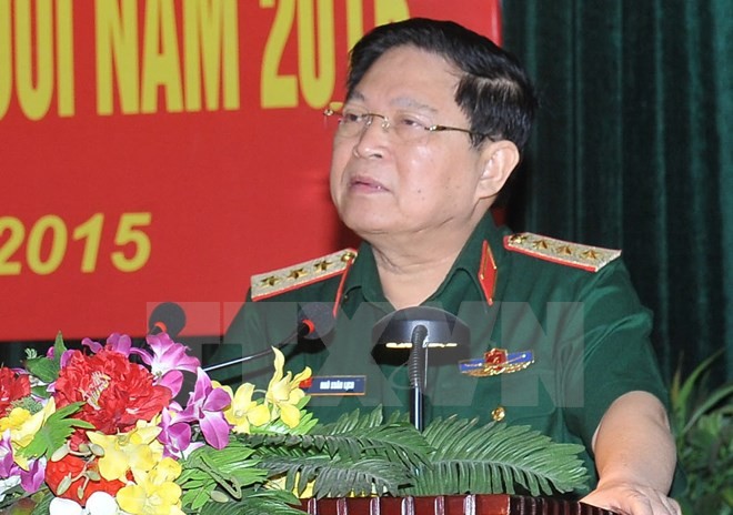 Thượng tướng Ngô Xuân Lịch mới được Chủ tịch nước thăng quân hàm Đại tướng. (Ảnh: Trọng Đức/TTXVN)