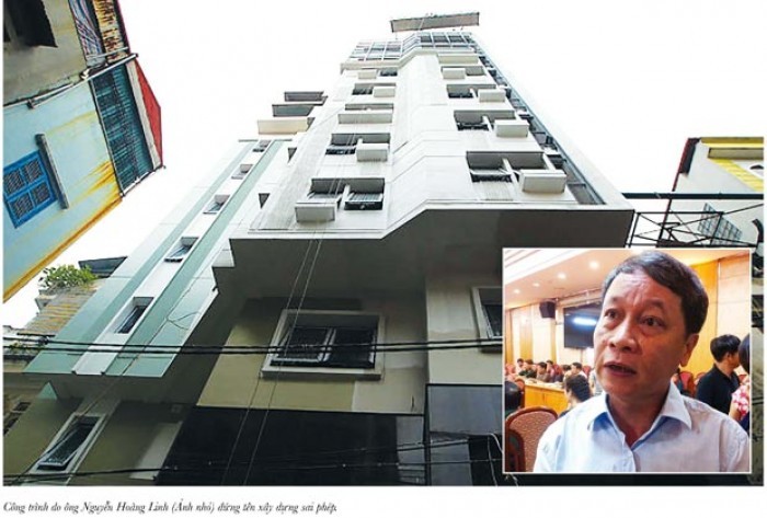 Tòa nhà cao 8 tầng, 1 tum, 1 hầm của ông Nguyễn Hoàng Linh – PGĐ Sở GTVT Hà Nội đứng tên hiện đang thu hút sự chú ý của dư luận.