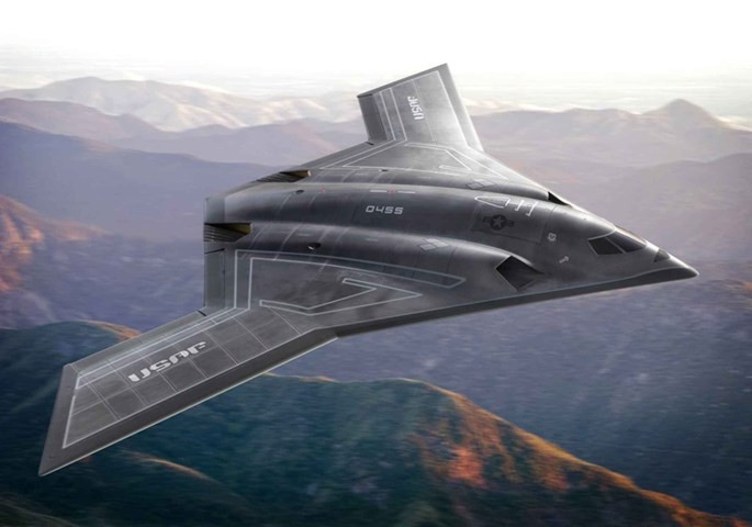 Mẫu máy bay ném bom tàng hình tầm xa LRS-B của Northrop Grumman. Loại máy bay này phải chăng đang tồn tại và bay trinh sát châu Á? – Nguồn: Northrop Grumman