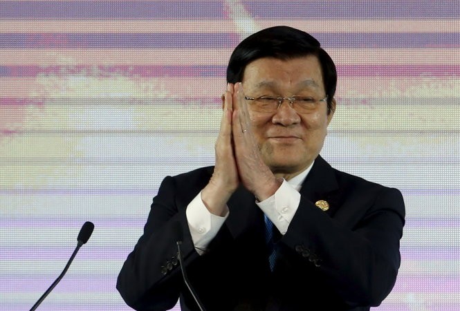 Chủ tịch nước Trương Tấn Sang tại Manila - Ảnh: Reuters