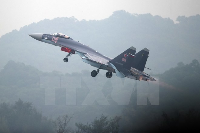 Máy bay chiến đấu Sukhoi SU-35. (Nguồn:AFP/TTXVN)