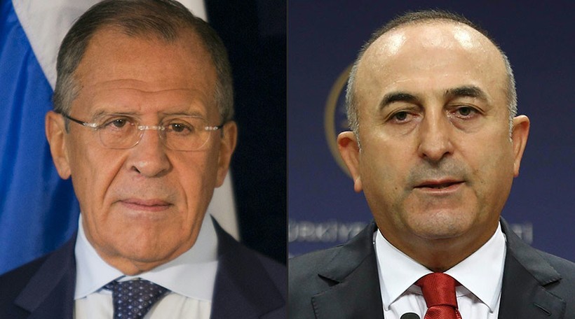 Ngoại trưởng Nga Sergei Lavrov và Ngoại trưởng Thổ Nhĩ Kỳ Mevlut Cavusoglu