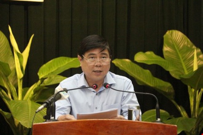 Chủ tịch UBND TP.HCM Nguyễn Thành Phong chỉ đạo tại cuộc họp đầu năm với các quận-huyện và sở-ngành sáng 18-2. Ảnh: TÁ LÂM
