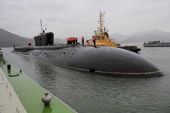 Tàu ngầm hạt nhân Alexander Nevsky lớp Borei của Hải quân Nga tại Kamchatka - Ảnh: Hải quân Nga