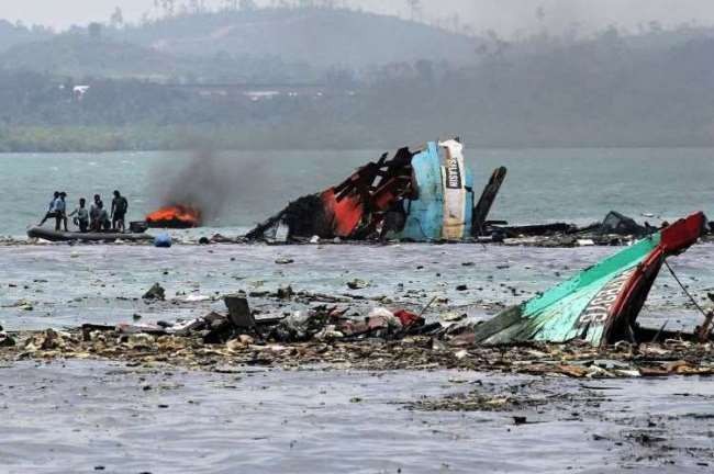 Tàu cá bị Indonesia đánh chìm.