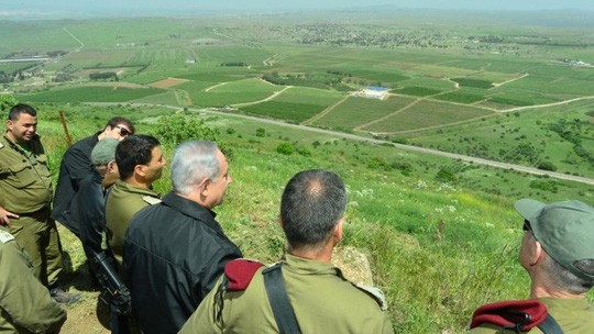 Thủ tướng Netanyahu tại Cao nguyên Golan hôm 11-4. Ảnh: GPO