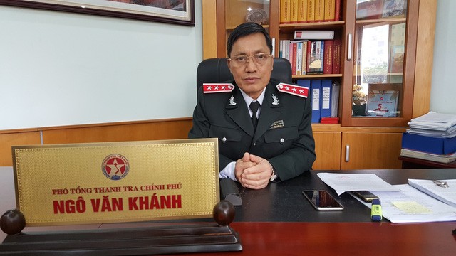 Ông Ngô Văn Khánh - Phó Tổng Thanh tra Chính phủ trao đổi với PV Dân trí (Ảnh: Thế Kha)