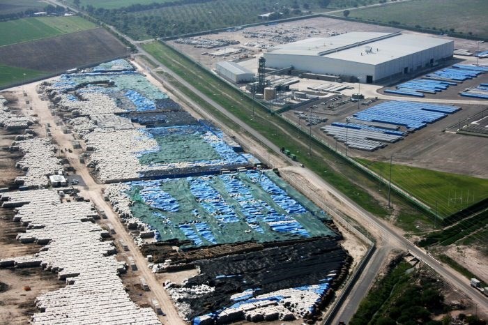 Kho nhôm 500.000 tấn của Công ty Nhôm Toàn cầu Việt Nam tại Bà Rịa - Vũng Tàu. Nguồn: Internet
