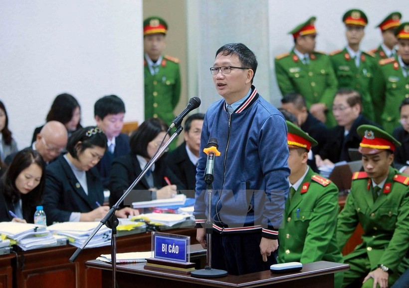 Bị cáo Trịnh Xuân Thanh tại phiên xử 9/1/2018. Ảnh: TTXVN