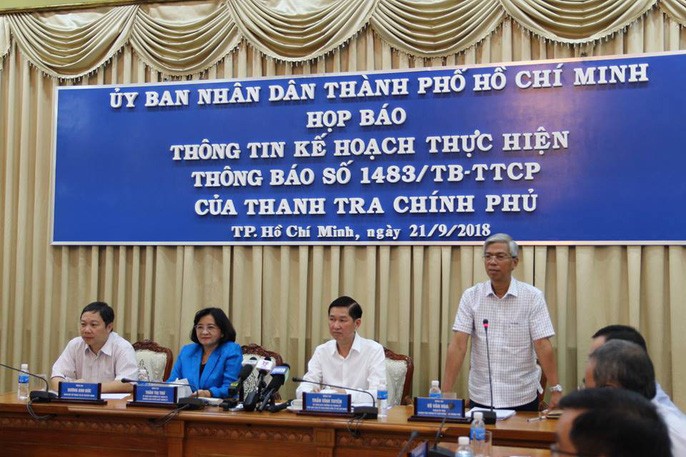 Chánh Văn phòng UBND TP HCM Võ Văn Hoan thông tin kế hoạch thực hiện Thông báo của TTCP. Ảnh: NLD