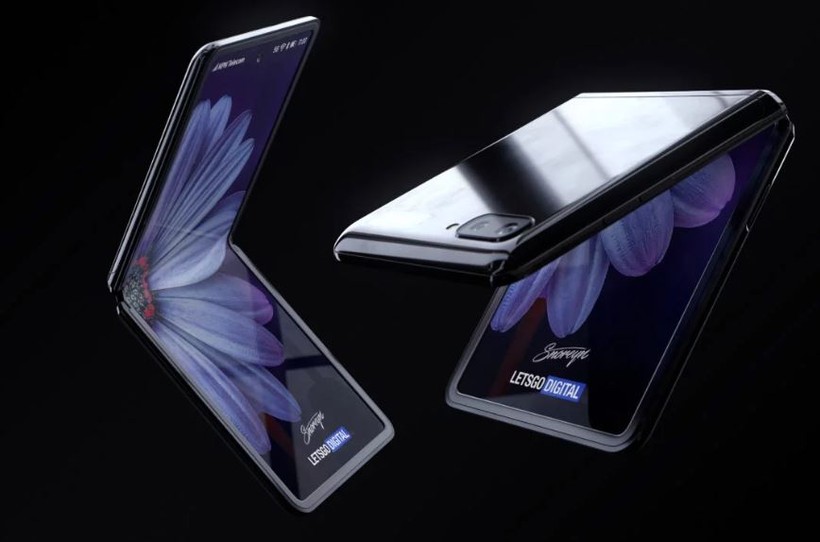 Hình ảnh render của chiếc Samsung Galaxy Z Flip (Ảnh: Gizmochina)