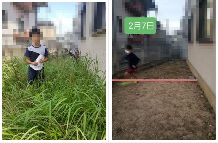 Cậu bé đã nghĩ ra cách diệt cỏ dại mà không cần dùng hóa chất (Ảnh: @peco3575)