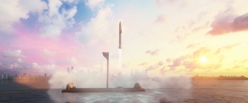 SpaceX xây dựng cảng vũ trụ trên biển (Ảnh: Techh Crunch)
