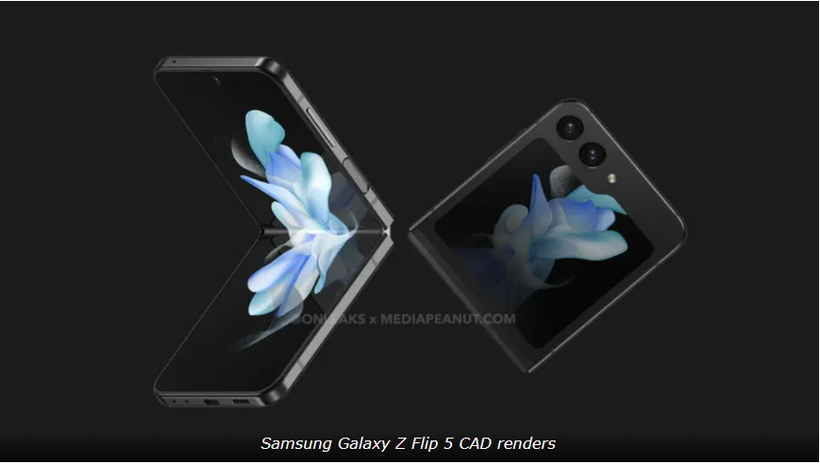 Rò rỉ hình ảnh CAD của Galaxy Z Flip 5 với phần màn hình phụ được thiết kế hoàn toàn mới (Ảnh: Gizmochina)