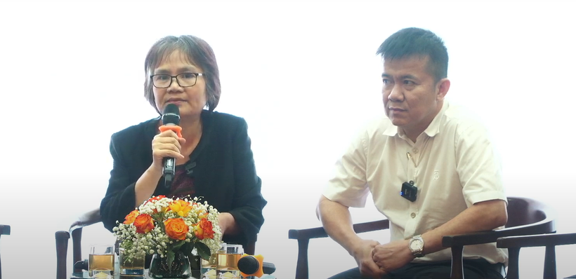 Bà Phạm Minh Hương (trái) - Chủ tịch HĐQT VNDirect và ông Nguyễn Tâm Thịnh - Chủ tịch HĐQT Trungnam Group