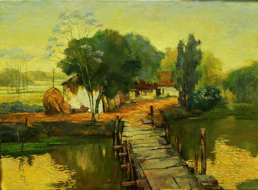 Tác phẩm Phong cảnh 2 (sơn dầu trên toan, 80cm x 100cm, 2020) của Nguyễn Ngần